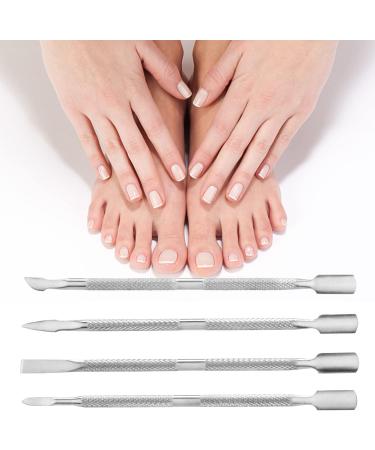4 Pieces Cuticle Pusher and Cuticle Cutter Stainless Steel Cuticle Remover Tool for Nail Exfoliation Gel Nail Removal Cuticle Pusher Set Cuticle Cutter for Fingernails and Toenails - Buy Online on GoSupps.com
