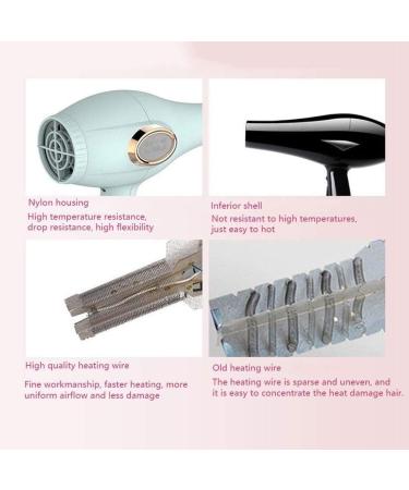 JYYBN Hair Dryer Professional Ionic Hairdryer 2200W Salon Fast Blow Dryers LED Display 3 Heat 2 Speed Settings and Cool Shot Button Low Noise DC Motor with Diffusers and Nozzle for Home and Salon Blue - Buy Online on GoSupps.com
