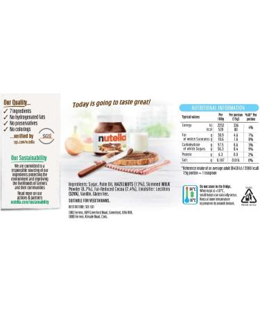 Nutella Hazelnut Spread with Cocoa - 2x950g Jars - Great Flavour Perfect for Recipes - Suitable for Vegetarians - Bulk Hazelnut Chocolate Spread Boxed Treatz - Buy Online on GoSupps.com