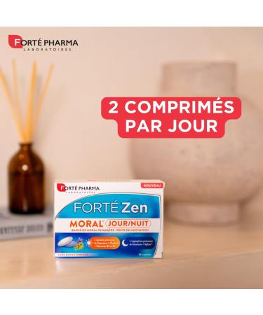 Fort Pharma - Fort Zen Moral Day Night - Moral and Motivation Dietary Supplement with Dopamine and Serotonin Precursors - L-Tyrosine Vitamin B6 Rhodiola Saffron - 30 tablets 2/day - Buy Online on GoSupps.com