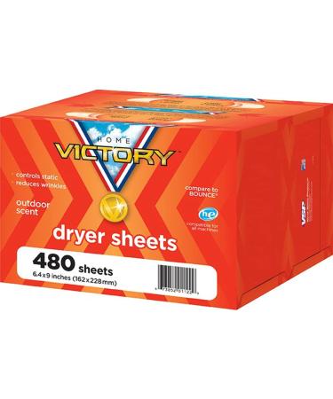 HOME VICTORY Dryer Sheets: Outdoor Scented Laundry Fabric Softener Sheets - Reduces Wrinkles - Controls Static - Softens Fabric (480 Count) 480 Count (Pack of 1)