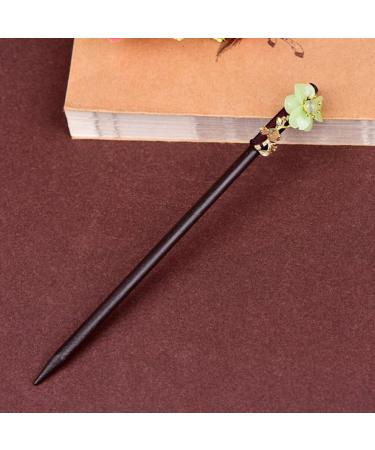 Lurrose Floral Wooden Hairpin Chinese Style Hair Stick Vintage Hair Accessories for Women Lady - Buy Online on GoSupps.com