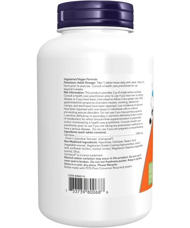 NOW - L-Carnitine Double Strength 1000mg 100 Tablets Nutritional Supplement - Buy Online on GoSupps.com
