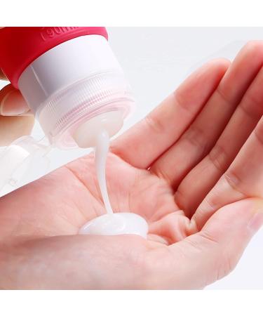 90ml Silicone Travel Bottles Set - BPA-Free Leak-Proof Portable Containers for Toiletries Lotion Shampoo & Conditioner - 4 Pack (Rose Red) - Buy Online on GoSupps.com