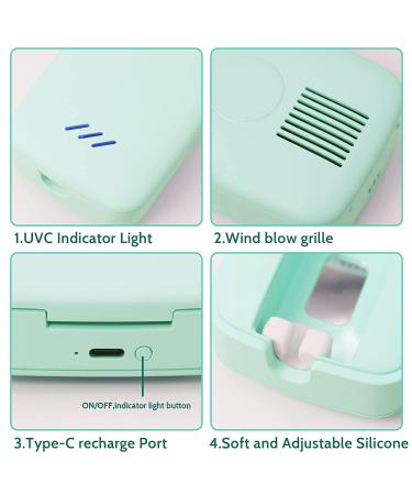GFU Rechargeable Toothbrush Sanitizer Case - Portable Cleaner for All Toothbrushes - Home, Travel, Camping, Business Trip - Green - Buy Online on GoSupps.com
