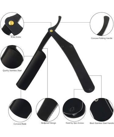 Buy Phtoit Men's Stainless Steel Razor Knife - Safe Folding Hairdresser Shaver with Bag for Perfect Facial Grooming - Buy Online on GoSupps.com