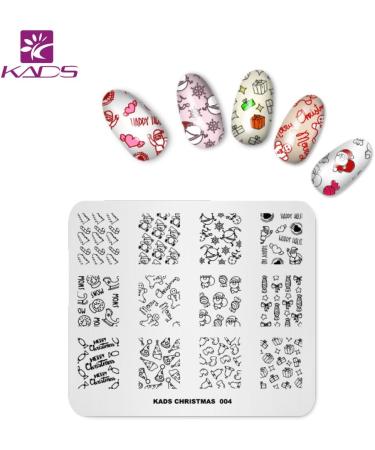 KADS 3D DIY Nail Art Stamp Plate Christmas Snowflakes, Snowmen & Flower Decorations - Set of 4 | C1 - Buy Online on GoSupps.com