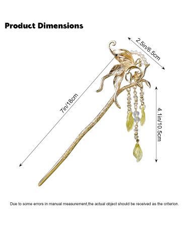 Gold Butterfly Tassel Chinese Hair Pins for Women - Hair Sticks & Clips Accessories - Buy Online on GoSupps.com