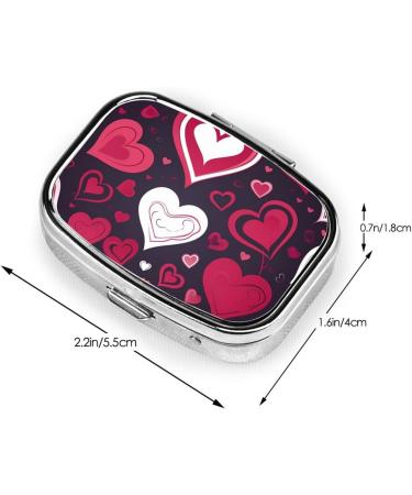 Happy Valentine's Day Printed Square Pill Box | Portable Travel Medicine Organizer - Buy Online on GoSupps.com