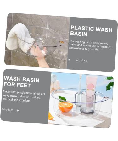 Buy Transparent Plastic Washbasin - Large 32.9x31.2cm Kitchen & Salon Washing Bowl | Durable Household Cleansing Tub - Buy Online on GoSupps.com