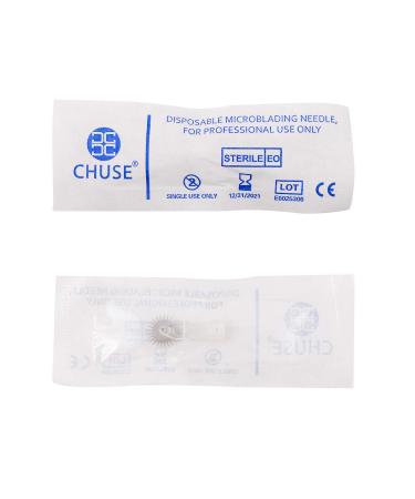 CHUSE Le maquillage semi permanent jetable d'aiguille semi-permanente de sourcil d'aiguilles dentel es pour le stylo 10pcs / lot de tatouage manuel 6.3mm