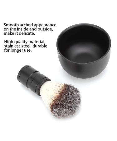 Men's Beard Shaver Set - Stainless Steel Shaving Bowl & Soft Brush | Home & Salon Barber Kit (Black - Buy Online on GoSupps.com