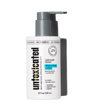 Moisturizing Lotion - Daily Face Moisturizer & Body Lotion for Sensitive Skin - Ceramides & Hyaluronic Acid - No Common Irritants - Non-Comedogenic - Oil-Free - Fragrance Free - 10 Ounce