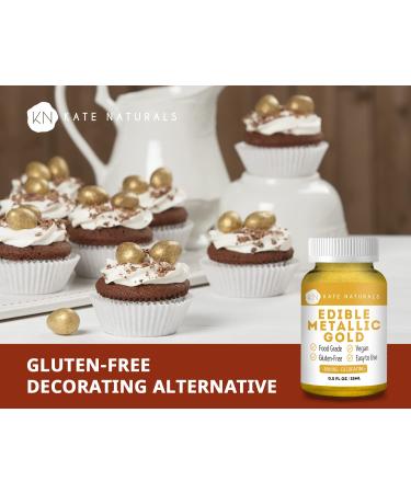 Kate Naturals Edible Metallic Gold Dust (.5oz/14g) for Cake Decorating - Vegan & Gluten-Free Chocolate Baking Formula for Edibles & Cookies - Buy Online on GoSupps.com