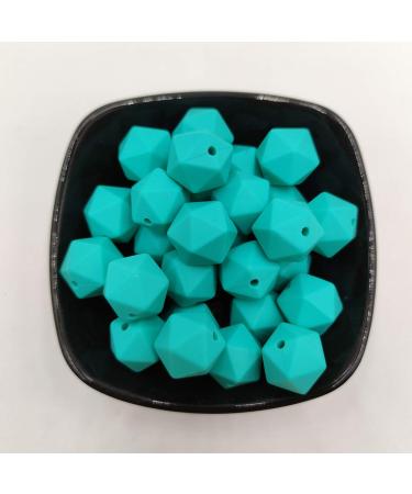 30pcs Turquoise Color 14mm Silicone Polyhedron Beads - Ideal for Mom's Jewelry Making - Buy Online on GoSupps.com
