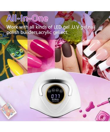 180W UV Gel Nail Lamp - Professional LED Nail Dryer for Gel Polish | 4 Timers & Accessories for Curing Toe Nails - Buy Online on GoSupps.com
