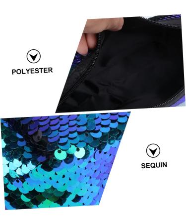 EXCEART 1pc Pencil Style Bags Makeup Cosmetic Mermaid Sequin Multifunction Lady Storage Pouch Bag Sequins Green Black 21X7CM - Buy Online on GoSupps.com