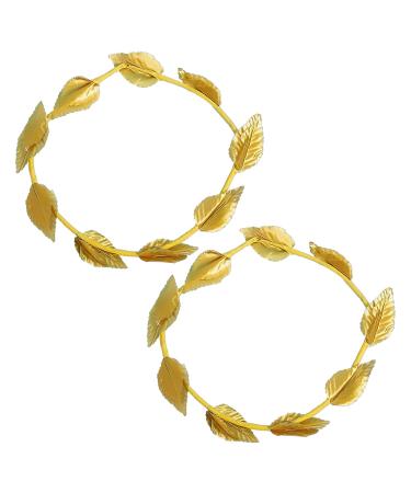 2 Pieces Greco-Roman Golden Headscarves Gold Leaf Headdress Gold Hair Accessories for Men and Women Gold Leaf Headbands Suitable for Parties Cosplay Christmas