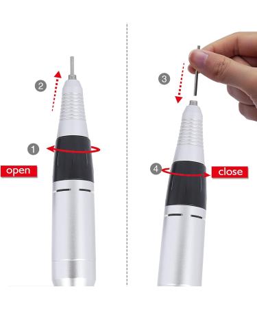 Electric Nail Drill Pen Handle 35000RPM - Black - Replacement Handpiece for Manicure & Pedicure - Nail Art Tool for Home Salon - Buy Online on GoSupps.com