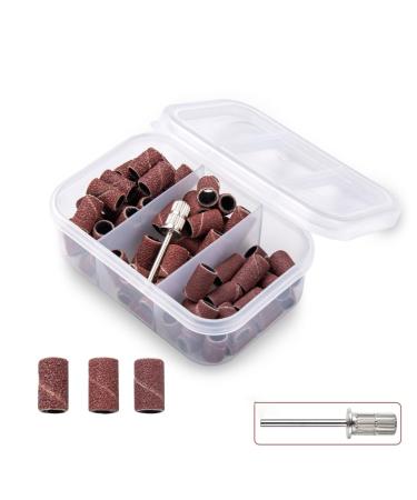 TQUXNGA Quality Sand Polishing and Buffing Sanding Bands Manicure Tool for Nail Care Brown 75 capsules 1