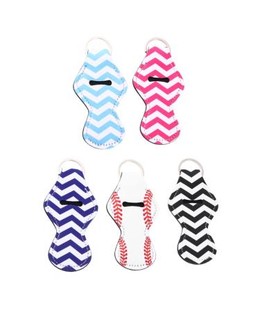 MERRYHAPY MERRYHAPY 5Pcs Wrist Key Ring Lip Gloss For Girls Clear Lip Gloss Neoprene Key Ring Lip Balm Keychain Key Rings For Women Handbag Hanging