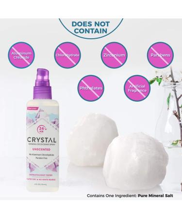 Crystalâ„¢ Mineral Deodorant Spray Unscented - 24-Hour Odor Protection, Aluminum & Paraben Free (2-Pack, 4 Fl Oz) - Buy Online on GoSupps.com