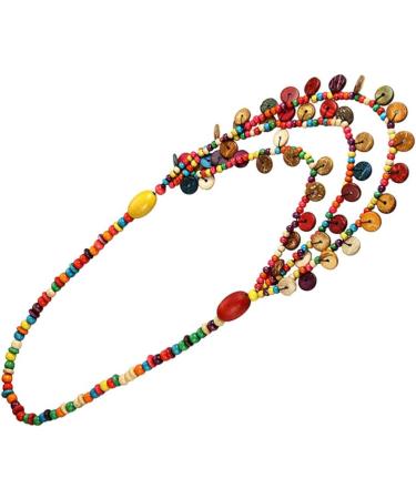 Kesyoo Bohemian Multi-Layer Coconut Pearl Necklace | Colorful Pendant Jewelry for Women | Perfect Summer Party & Hawaii Luau Gift - Buy Online on GoSupps.com