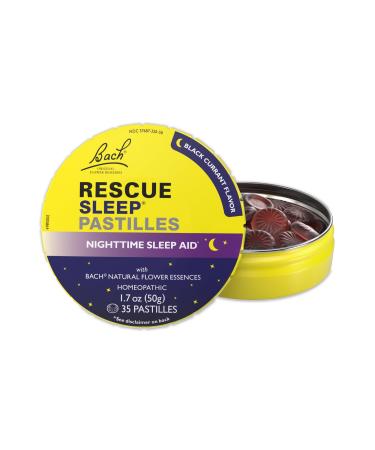 RESCUE Bach Sleep PASTILLES, Black Currant Flavor, Sleep Aid Lozenges, No Melatonin, Homeopathic, Flower Essences, 35 Count