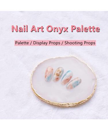 Premium Nail Art Palette - DIY Nail Polish Tool with Golden Edge for Creative Manicure Designs - Buy Online on GoSupps.com