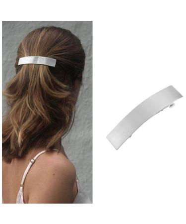 Cimenexe Bohemian Geometric Bar Hair Clip Metal Rectangle Hair Barrette Silver Chunky Headclip Exaggerated Headwear Decorative Hair Accessories Jewelry for Women and Girls