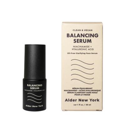 Alder New York Balancing Serum | Anti-Aging Clarifying Facial Serum for Smooth Hydrated & Youthful Skin Oil Free with Hyaluronic Acid Willow Bark Extract Vegan 1oz