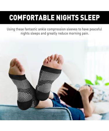 AVIDDA Plantar Fasciitis Compression Socks - Pain Relief for Men and Women (Black, Medium) - Buy Online on GoSupps.com