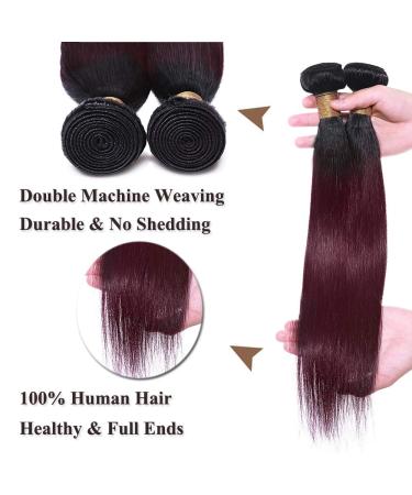 Buy Sego Brazilian Human Hair Bundles - 100% Unprocessed Body Wave Weave in Natural Black & Wine Red - 8 inch Virgin Extensions - Buy Online on GoSupps.com