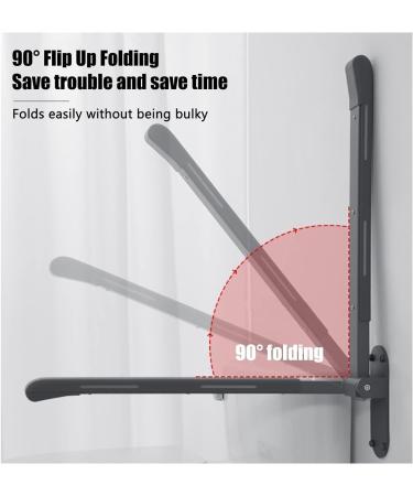 Folding Toilet Bar for Elderly Grab Bar Flip Up Tub Grab Bars Rails Wall Mounted Bed Support Handrails Assist Rail Steady Handle Balance Assist for Shower Bathtub Toilet (Black)(White) 70cm White - Buy Online on GoSupps.com