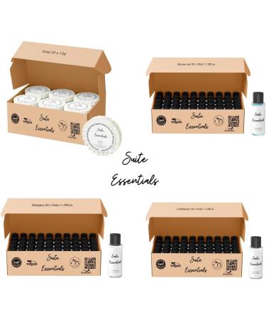 Suite Essentials 50 Pack 35ml Shampoos | Ideal for Hotels Guest Rooms Airbnb & Hospitality | GMP Certified Cruelty Free Vegan Recyclable Packaging | - Buy Online on GoSupps.com