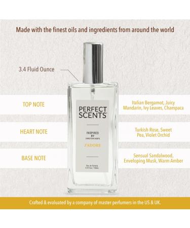 Perfect Scents Fragrances | Inspired by CD s J Adore | Women s Eau de Toile e | Vegan Paraben Phthalate Free | Never Tested on Animals | 3.4 Fl Oz CD s J Adore 3.4 Fl Oz (Pack of 1) - Buy Online on GoSupps.com