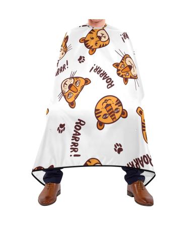 Waterproof Barber Cape -Funny Tigar Pattern Cheetah Haircut Bib for Men Unisex Hair Cutting Cape(8rp1a)
