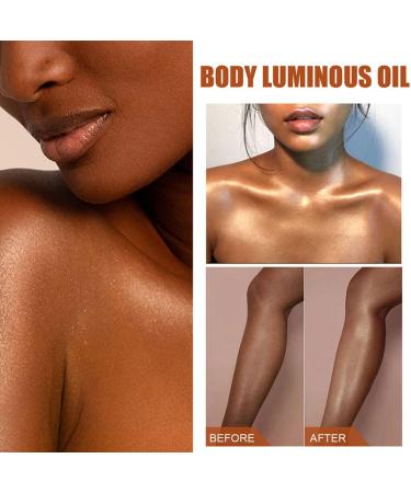  IOIUSKKU IOIUSKKU 30ML Woman Man Skin Mirrored Brightening Body Oil Moisturizing Washable Highlighter Nourishing Outdoor Pool Gold - Buy Online on GoSupps.com