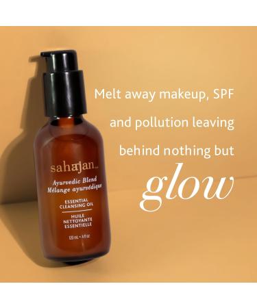 Sahajan Ayurveda Essential Oil Cleanser - Ayurvedic Face Cleanser for Dry & Sensitive Skin | 100% Natural Makeup Remover - 120ml/4oz - Buy Online on GoSupps.com