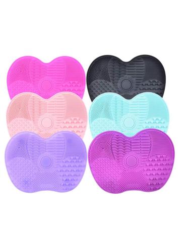Ogquaton Silicone Makeup Brush Cleaning Mat - Portable Cosmetic Brush Cleaner for Women - Creative & Useful Black Cleaning Pad - Buy Online on GoSupps.com