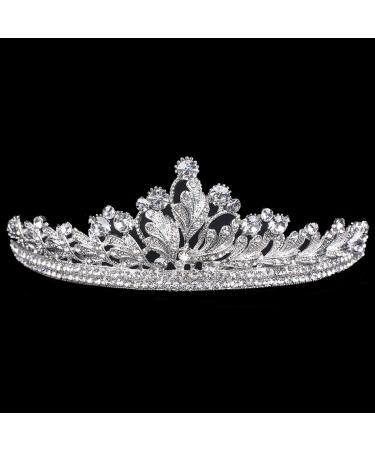 Vofler Crystal Tiara Silver Crown Headband for Women, Bridal, Princess, Pageant, Prom - Buy Online on GoSupps.com