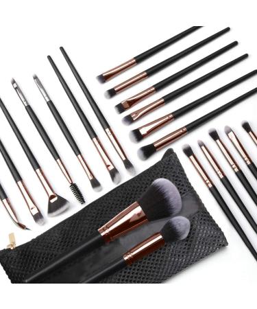 Mreechan 20-Piece Professional Makeup Brush Set with Travel Bag - Essential Cosmetics Tools for Flawless Makeup Application - Buy Online on GoSupps.com