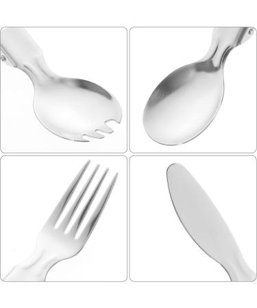 Mobestech Folding Spoon Fork Set Portable Camping Cutlery Salad Server Stainless Steel Serving Spoons Appetizer Forks Dessert Forks Scoop for Travel Outdoors - Buy Online on GoSupps.com