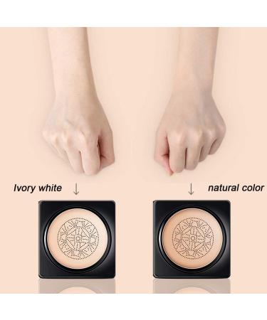 Mushroom Head Air Cushion CC Cream Foundation Cover Concealer Nude Makeup Moisturizing Brightening Pigment Liquid Foundation Even Skin Tone Makeup Base (Natural) - Buy Online on GoSupps.com