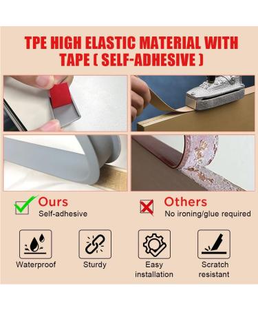 Flintronic 5m*12mm U-Shape Flexible Furniture Edge Banding - Self Adhesive TPE Wood Edging Tape for Baby Safety - Gray - Buy Online on GoSupps.com