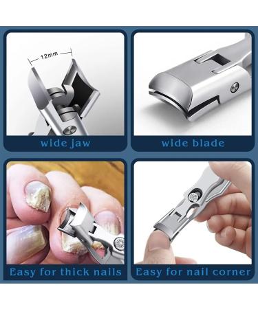 Nail Clippers Professional Extra Large Heavy Duty Wide Jaw Opening No Splash Fingernail Cutters Long Handle with Catcher File - Buy Online on GoSupps.com