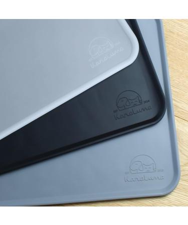 KARALUNA Basic Silicone Black Pet Feeding Mat | 60x40 cm Slip-Resistant Dog & Cat Bowl Pad - Buy Online on GoSupps.com