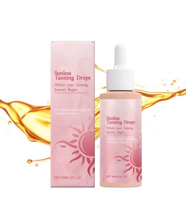 BommFu Sunless 2025 Oral Tanning Drops - 60 ml - Natural Ingredients - Self-tanning drops for face and body - Leaves skin smooth