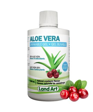 Pure Aloe Vera Drinkable Gel Cranberry Flavor 500ml - for Heartburn Relief & Acid Reflux - Cold-Processed - from Organic Fresh Leaves - Made in Canada 500 ml (Pack of 1)