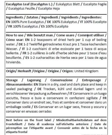 Herba Organica Eucalyptus Leaf Herbal Tea - Eucalyptus L - Feuille de Eucalyptus Tisane (50g) - Buy Online on GoSupps.com